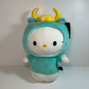 Kidrobot Hello Kitty Zodiac Taurus Plush Sanrio Teal Bull Costume 13 Inch NWT